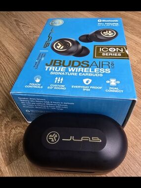 JLab JBuds Air Icon True Wireless Earbuds - Black with Gold Logo